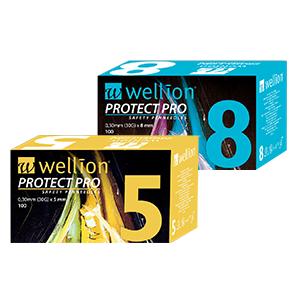 Wellion PROTECT Pro Wellion PROTECT Pro - Sichere Insulininjektion, keine Gefahr von Nadelstichverletzungen, kompatibel mit allen Insulinpens, 5mm und 8mm Box